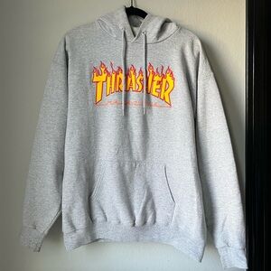 Thrasher gray fire medium hoodie